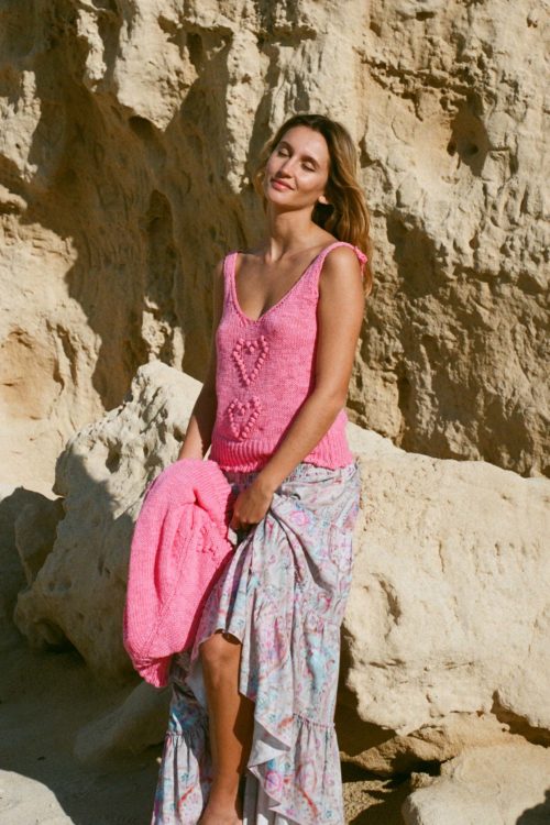 Maxi Skirt Victorian Flower - Pink